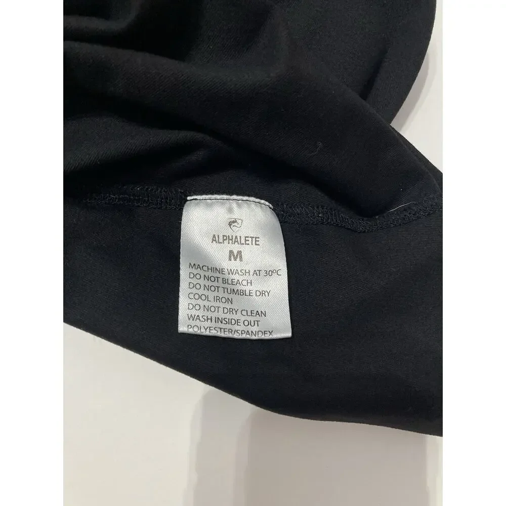 Alphalete Womens Solid Black Logo Print Athletic Tank Top Size M - Picture 4 of 4